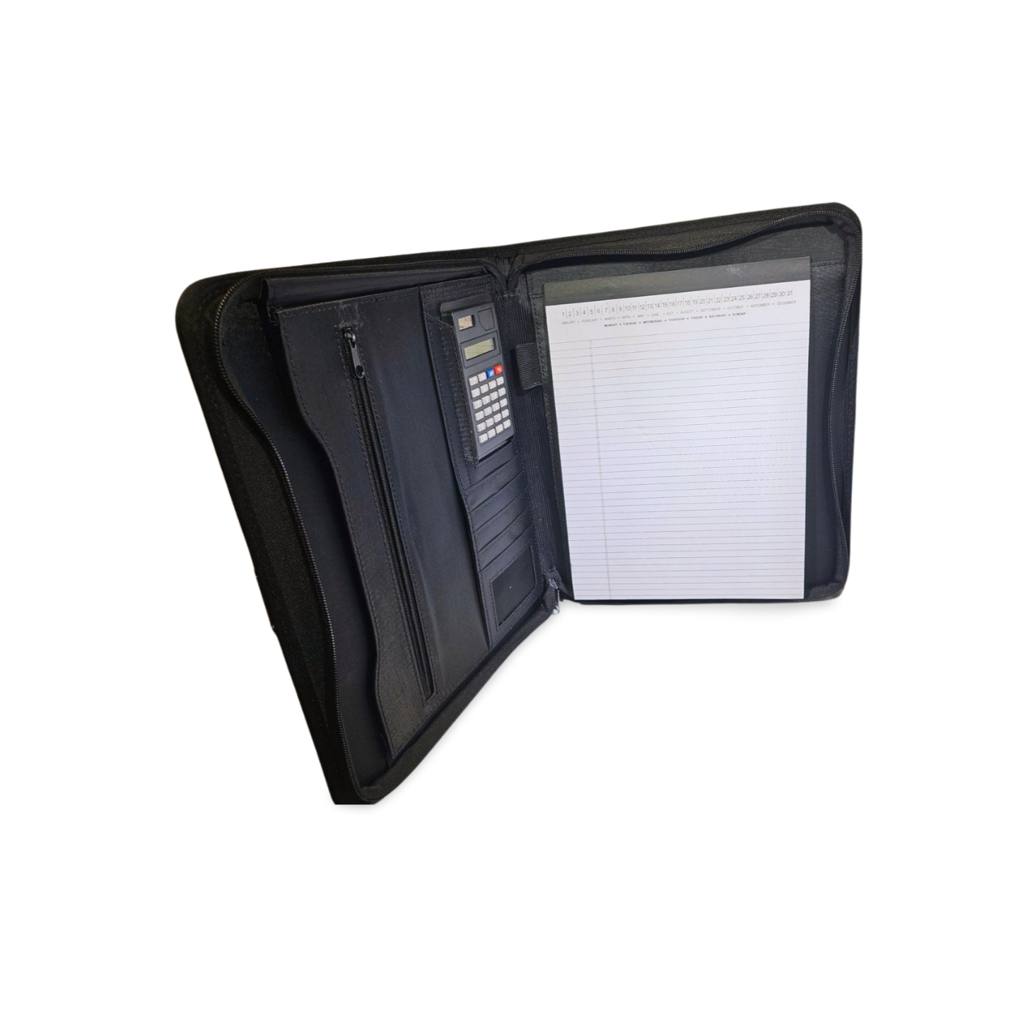 Pebble Grain Zippered Portfolio with Calculator, , large image number 2